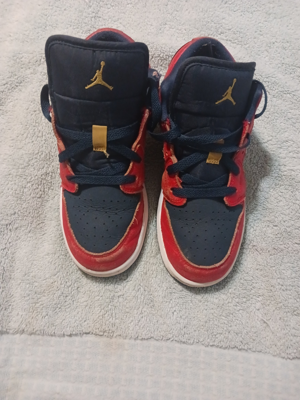 Jordan Kids' Navy & Red High-Top Sneakers